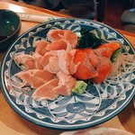 居酒屋 金太郎 - 銀さけ刺身（380円）・鶏わさ刺身（380円）【平成29年5月26日撮影】