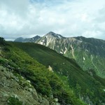 小木曽製粉所 - 北アルプス鷲羽岳、ワリモ岳、水晶岳揃い踏み
