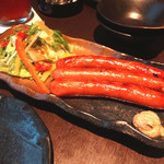 Waraku Kataraiya - チョリソの網焼。