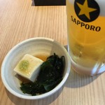 Nihombashi Gekokujou - お通しのごま豆腐、このわかめが美味しかった！
