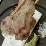 滋味 康月 - 近江牛の天ぷら、リフトアップ。