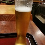 滋味 康月 - 生ビール（乾杯後(^_^;)。