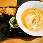 うどん居酒屋 江戸堀 - ひやかけ鶏天セット