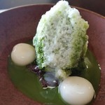 湖里庵 - 涼菓　自家製白玉宇治金時。