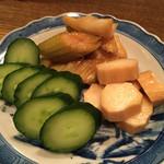 皿然 - お新香 胡瓜・山芋・セロリ