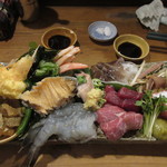 立ち呑みのさのや - 刺身10種盛り(二人前) 2000円　(2017.8)