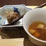 さ行 - 胡麻豆腐、サマートリュフのせ　ポルチーニのあんかけで