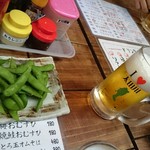 名鉄 太田川駅前 大衆酒場 サンヂカラ - とりあえずのセット☆