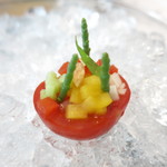 ラ クレリエール - 石川県本田雅弘のミニトマト花小町　夏野菜とパスピエールのガスパチョ風