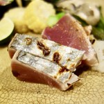 れんげ料理店 - ［2017/07］ 刺し盛り・鰹塩たたき