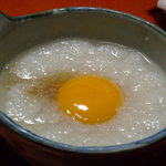 かしわ料理 鳥久 - 大根おろしと卵黄