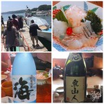 魚山人 - この船でお店まで〜刺し身からスタート(^^)
