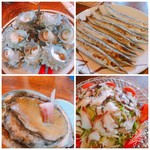 魚山人 - サザエつぼ焼き、かます塩焼き、タコのカルパッチョ、サザエのバター焼き(^^)