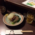 おかめ - ７・６　ラガービールと大根、すじ、ほうれん草