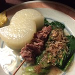 おかめ - おでん（大根、すじ、ほうれん草）