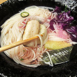 白 - 8.〆:七夕そうめん/天川村の焼あまご入り(2017.7月夜)