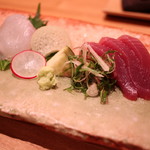 日本料理 e. - 平目と鰹のお造り