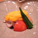 日本料理 e. - 水蛸、夏野菜、イチジクの辛子餡掛け