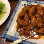 味神館 - 青菜炒めと酢豚野菜抜き