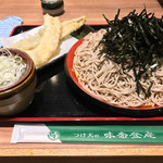 味奈登庵 - ざるそば大盛り＋穴子天ぷら＋いか天ぷら！