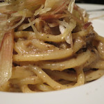 iCas storia - フォアグラ・ポルチーニ茸・茗荷のスパゲッティ