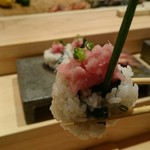 三宿の寿司 えん - 2017/8  巻物(芽ネギトロロール3個)