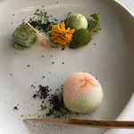 ふれんち茶懐石 京都福寿園茶寮 - 和菓子と洋菓子の盛合せ