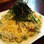 はなぐるま - 「梅とイカとオクラのスパゲティ」￥840税別