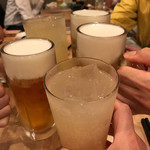 居酒屋 結び - とりあえず5人で乾杯＼(^o^)／