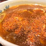 味奈登庵 - カレー南蛮そばには唐辛子だ！  
      ブチまけろ！  #BCMKR!  