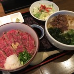 ステーキ丼セット(うどん・山鹿和牛ver.)1850円