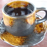 茶屋 夢蘭 - ホットコーヒー（400円）を頂きました。 ビスケットも持ってきてくれたので摘みながら。