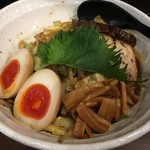 麺屋わっしょい - 男のまぜ麺（200g） 煮卵、チャーシュー変更・炒め野菜トッピング