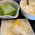 磯丸水産 - ポテトサラダ、お漬物、デザート