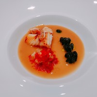 Takumi - イカの炭焼き イカ墨のニョッキ イカの塩辛のポタージュ カリフラワーの赤パン粉和え ディル