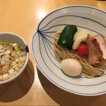 饗 くろ喜 - 夏麺第6弾 新小麦の鶏醤油つけそば（1,200円） 2017.8