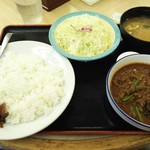 松屋 - 粗挽き肉と茄子の麻婆ｶﾚｰ定食