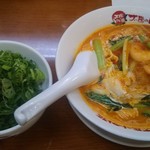 太陽のトマト麺 - ランチAセット、100円＋で海老クリームラーメンに変更