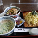 御食事処 はるみ - 豆乳つけ麺と豚タン下丼ネギ塩ダレ