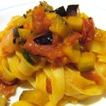 (08/8ディナー)茄子と生ハムのトマトソース タリアテッレ（ハーフサイズ）