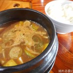 韓国料理・炭火焼肉 大使館 - 味噌チゲ＆ご飯