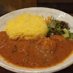 SPICY CURRY 魯珈 - 限定カレー 激辛！チェティナード風チキンカレー～version２のライス大盛