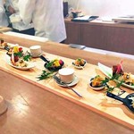 宮川町　水簾 - 八寸 1　３人分が板の上に乗せられてるので・・