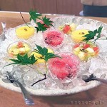 宮川町　水簾 - 甘味 1　フルーツが冷えてます