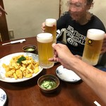 奥ながら - 先ずは生ビールで乾杯〜