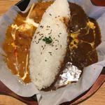 鉄板カレー 匠えん - 匠カレーとビーフカレーのハーフ&ハーフ(1000円)