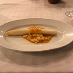 トラットリア トマティカ - バッサーノ産ホワイトアスパラのミラネーゼ