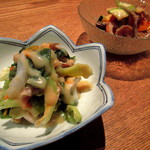 九条ネギといかのてっぱえ/お野菜たくさんのさっぱり和え