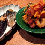 お数家いしかわ - にしん茄子/かぼちゃと生麩の味噌マヨ和え