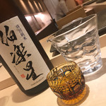 六本木 すし巽 - 日本酒（伯楽星）高級切子